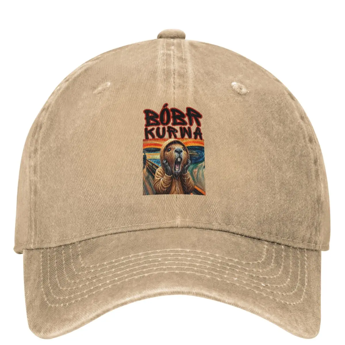 Kurwa Bobr Bober Beaver Boberek The Scream Baseball Cap Men Designer Hip Hop Hats Summer Fitted Retro Hunting Baseball Caps