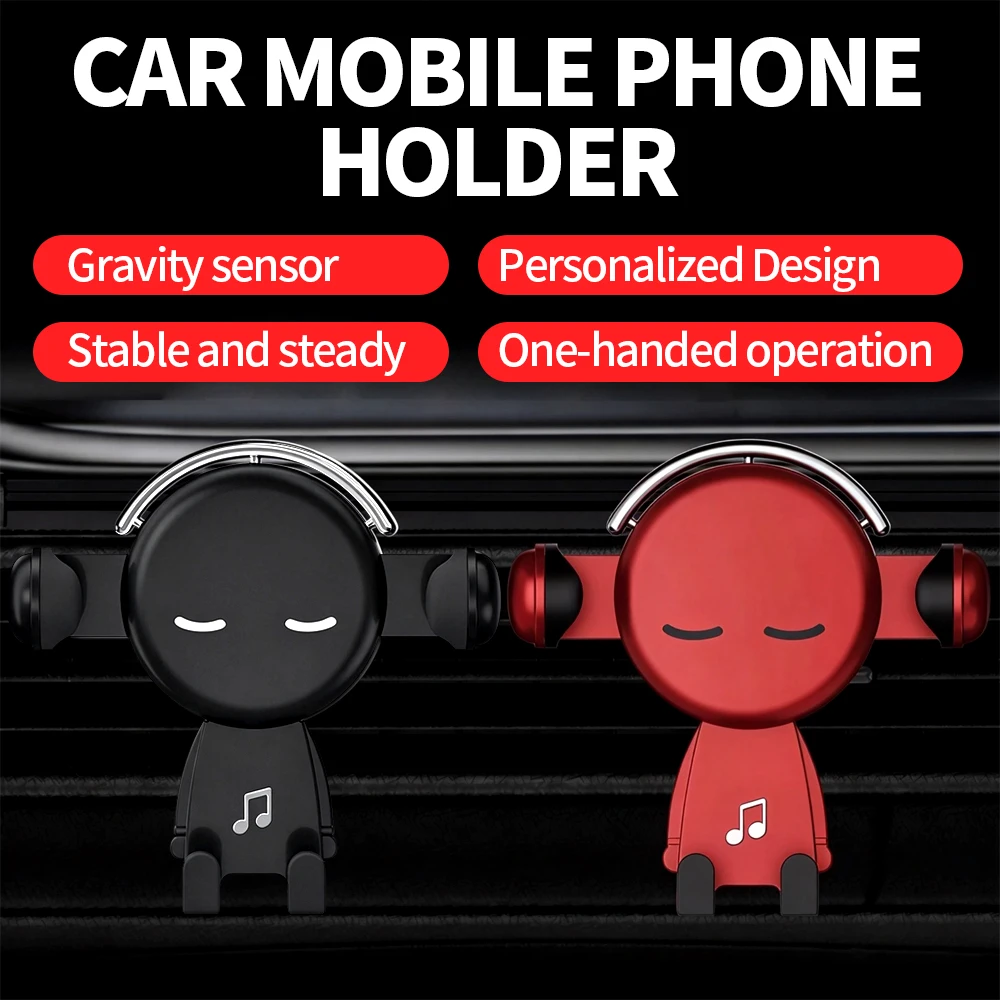 Gravity Car Phone Holder Air Vent Clip Universal Multifunctional Car Phone Mount for IPhone Xiaomi Samsung Car Accessory Pro Max