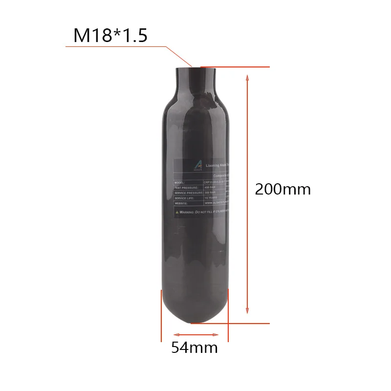 Imagem -04 - Hpa Scuba Fibra de Carbono Air Tank Cilindro de Gás Co2 Soda Mergulho Aquarium 220cc 300bar 4500psi 300bar Co2 M18 1.5
