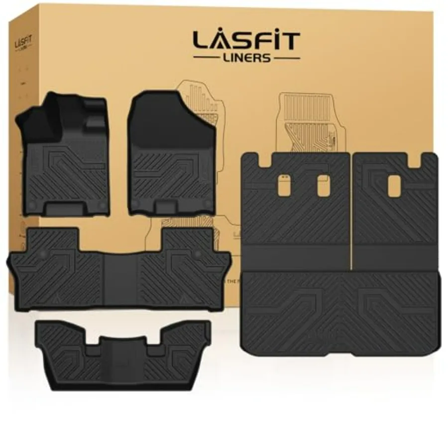 

Floor Mats Cargo Mat for Honda Pilot 2016-2022 7 Passengers Split One-Piece Foldable Seating TPE Floor Liners Accessories 1st 2