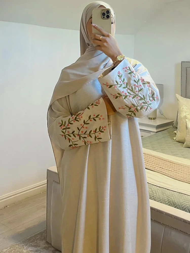 Eid bordado Abayas para mujeres musulmanas Jalabiya Ramadán bata vestido Marruecos caftán fiesta Vestidos largos Vestidos Largo Cardigan