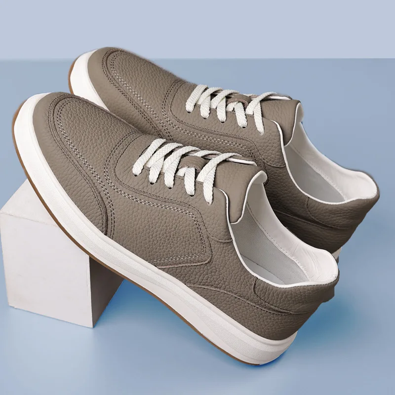 Classic Men Casual Shoes Top Layer Cowhide Breathable Leather Upgraded Version New Style Comfortable Rubber Sole Loafers Shoes