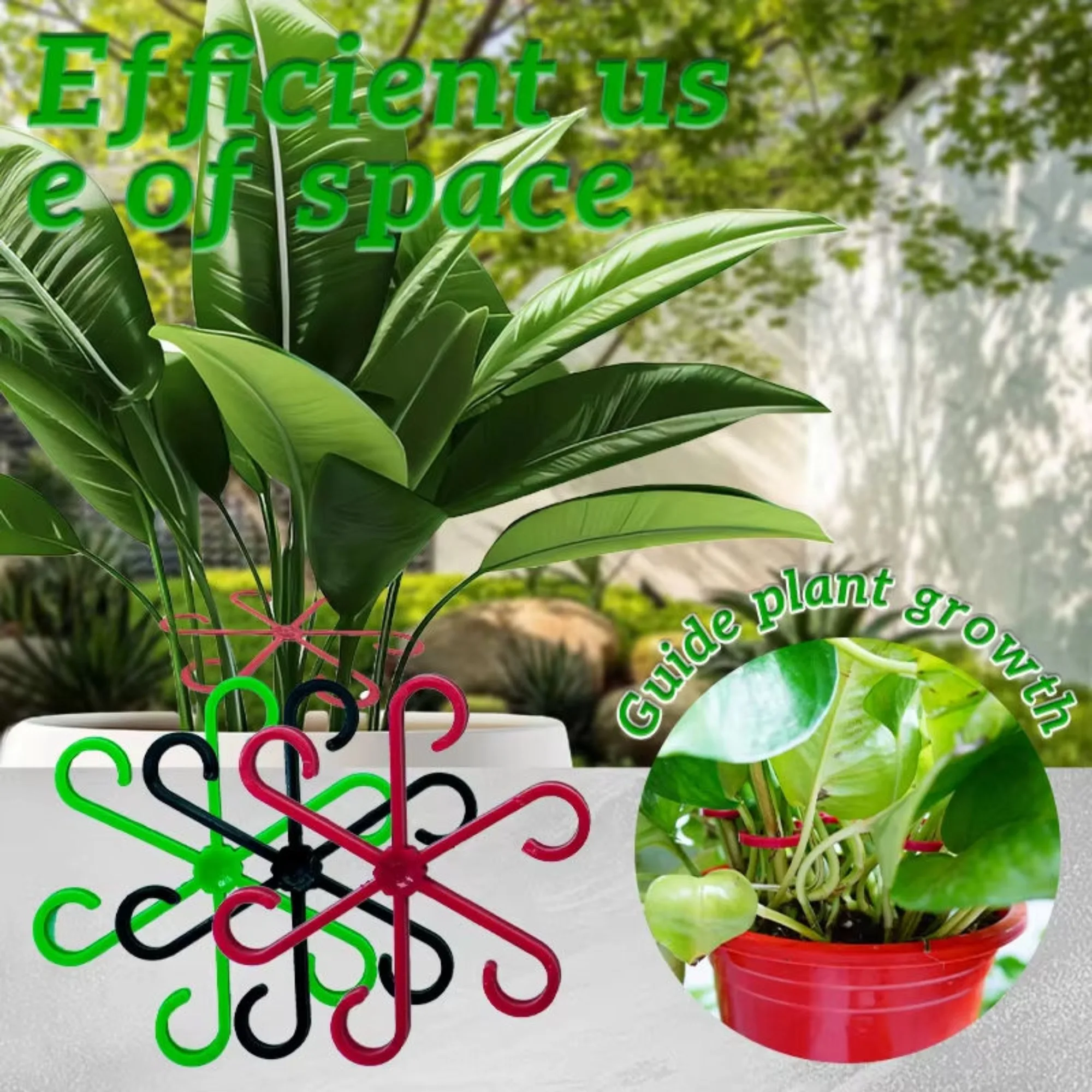 4PCS Plant Fixing Clip Plastic Climbing Support Frame Adjustable Flower Stem Gathering Frame Vegetable Orchard Garden Courtyard