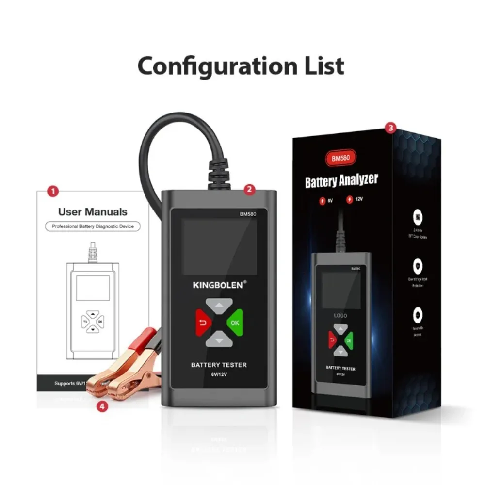 

Car Battery Analyzer Tester 6V 12V 100-2000CCA Reversible Access Clip Voltmeter Voltage Checker Ripple Test