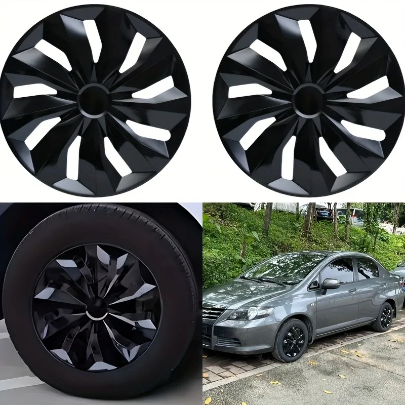 

4pcs Universal R16/R17 Hubcaps Set - Plastic Wheel Trims for Low-Profile Vehicles, Easy To Install, Perfect for Sedans, SUVs