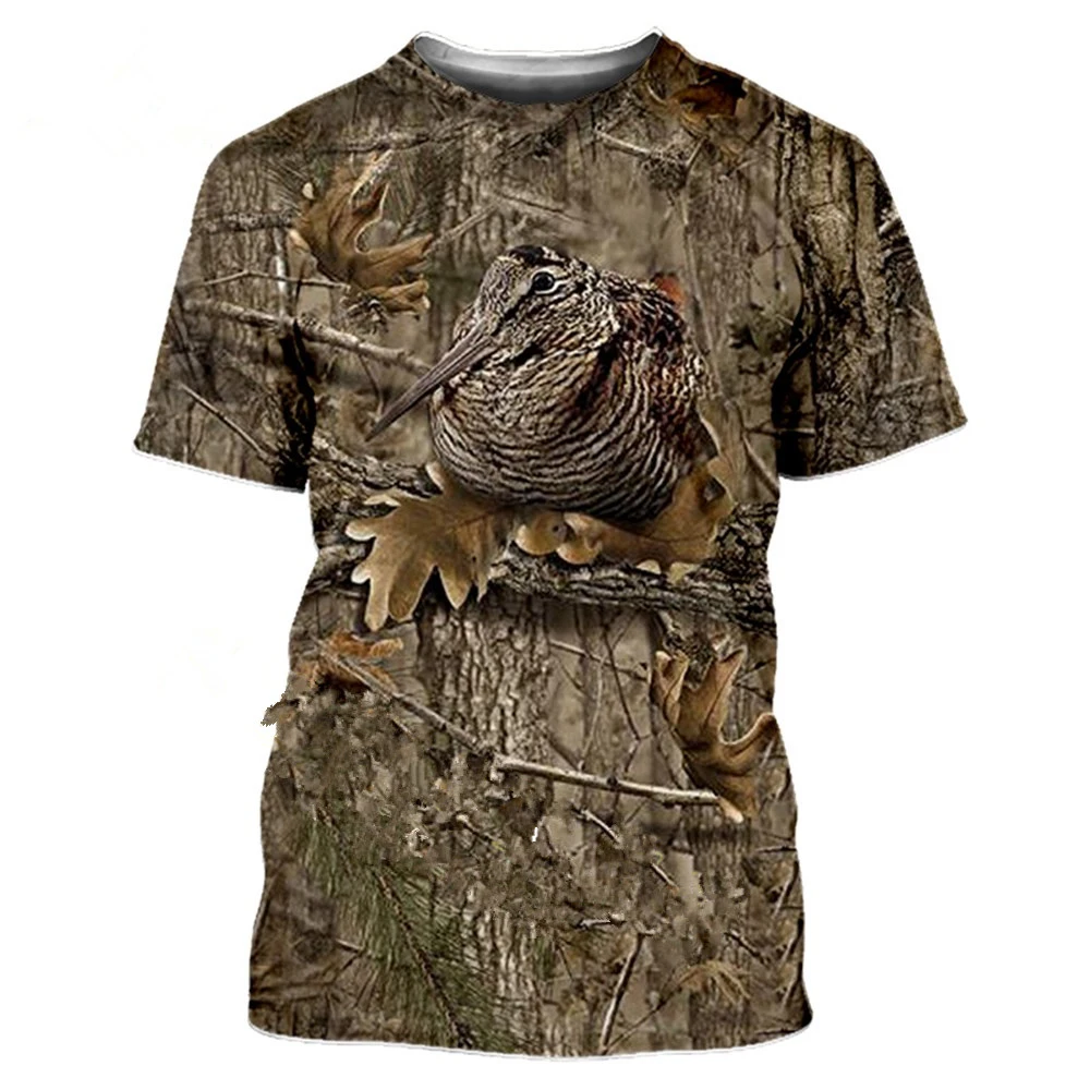 Summer Camouflage Hunting Animals 3D Print T-shirt Men's O-neck T Shirts Oversized Harajuku Streetwear Casual Man's Tees Tops