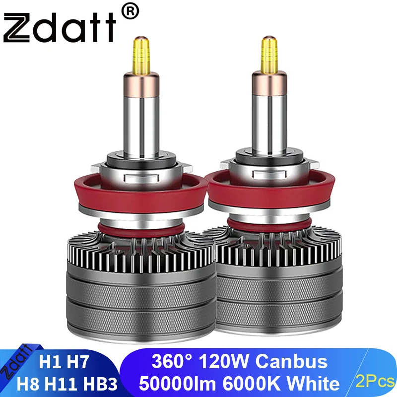 

360 120W H7 Led Headlights 50000LM Ice H1 H8 H9 H11 Hb3 Hb4 Canbus Auto Headlamps Fog Lights 60W 6000K 9005 9006 9012 Car Bulb