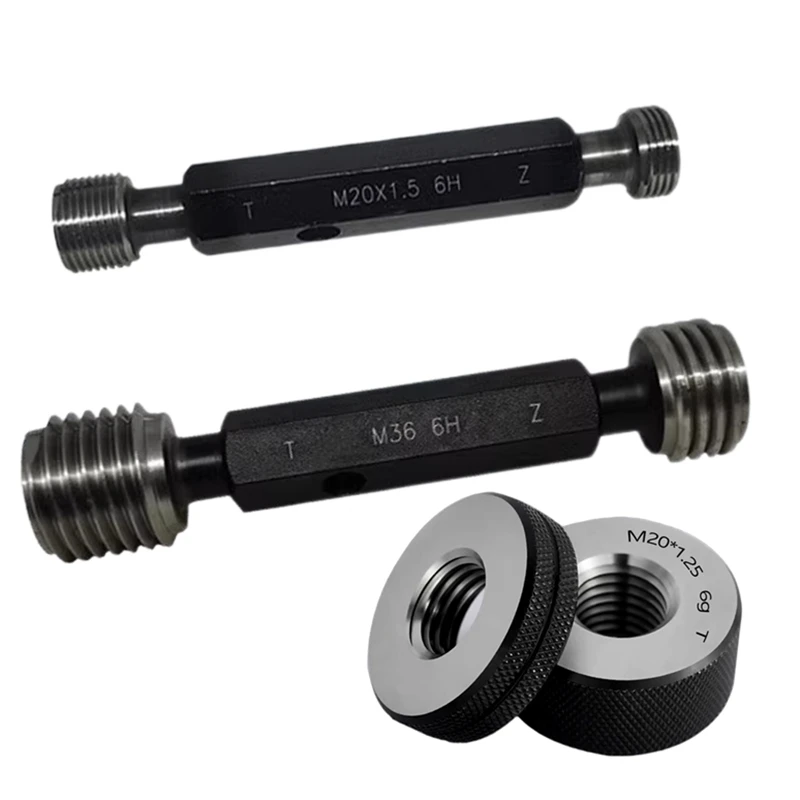 

Датчик резьбовой заглушки 6H/кольцевой калибр 6g GO/NO M30 M32 M38 M40 M42 M45 M48 Прецизионный калибр внутреннего винта, инструмент для проверки резьбы шага