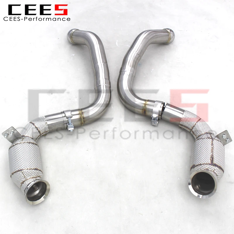 CEES Exhaust Downpipe 100 200 300 Cell for Mercedes-Benz E63/E63S AMG W213 4.0TT 2016-2023 Stainless Steel Exhaust Pipe