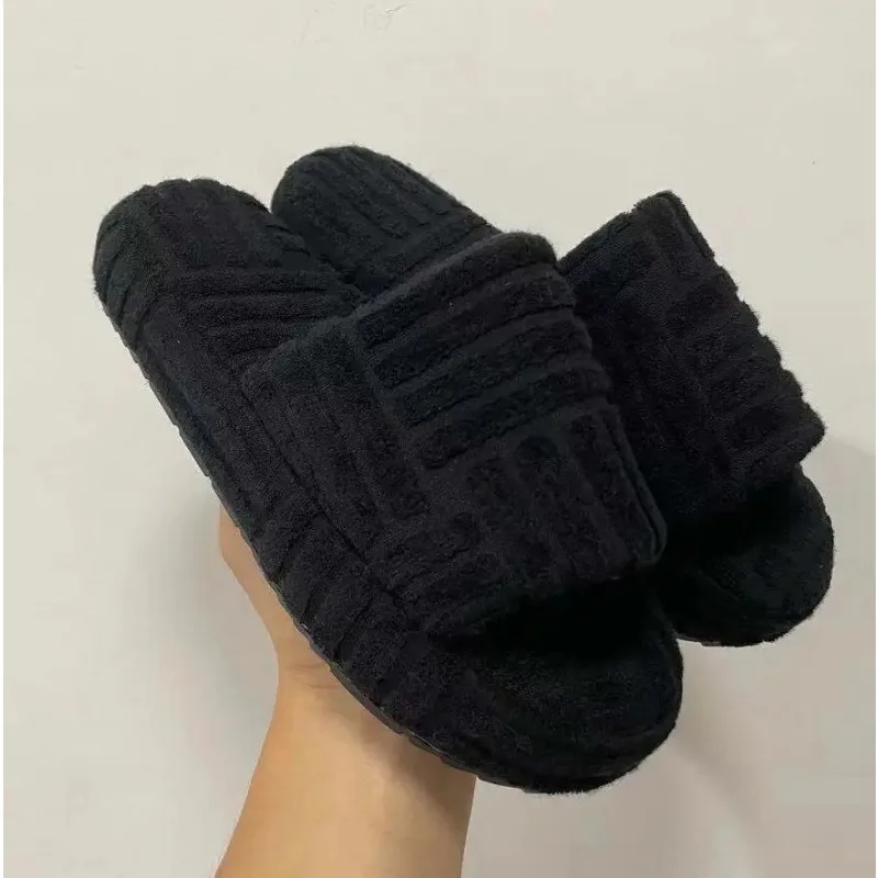 Faux Fur Home Slippers Fluffy Women Slides Comfort Furry Flat Sandals Female Cute Plush Floater Shoes Woman Indoor Flip Flops