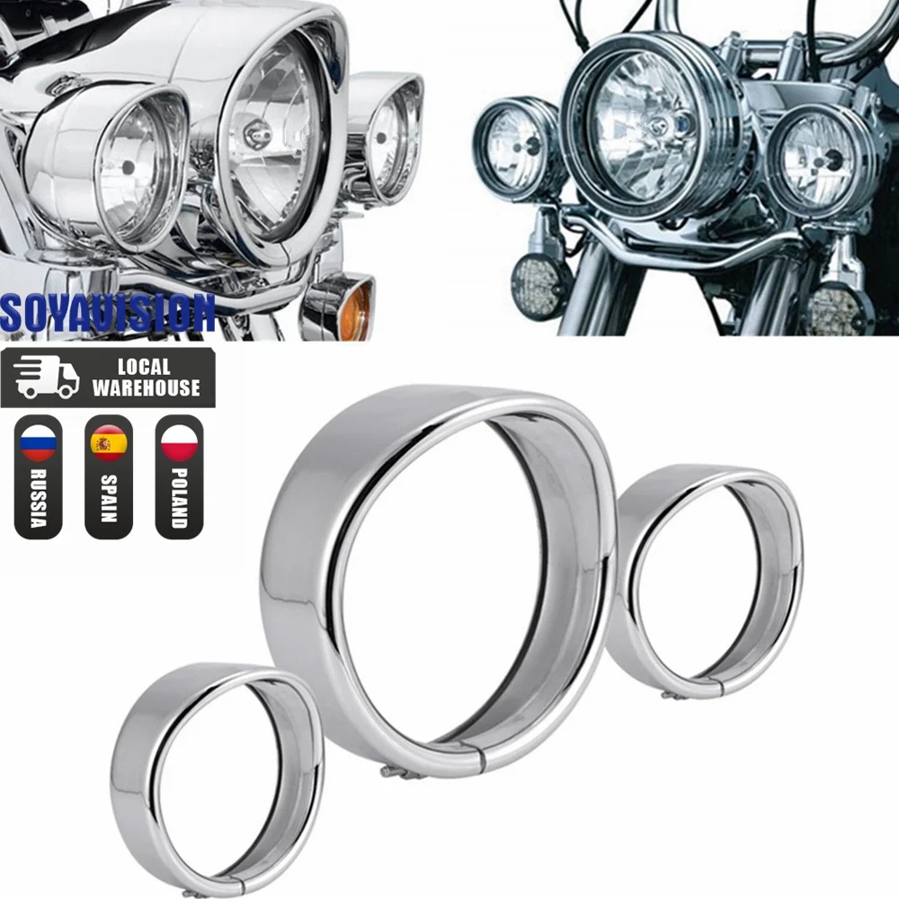 

Мотоциклетная 7-дюймовая светодиодная накладка на фару H4, лицевая панель, козырек 4,5 дюйма, накладка на противотуманную фару, лицевая панель для Harley Touring Street Glide FLH, детали