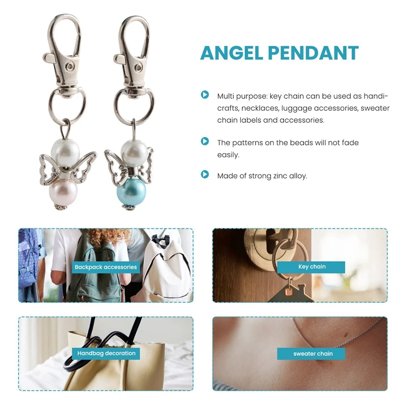 Ciondolo angelo custode, Set di 32 regali per gli ospiti, angelo custode con borsa in Organza, ciondolo in carta Kraft per regali per gli ospiti