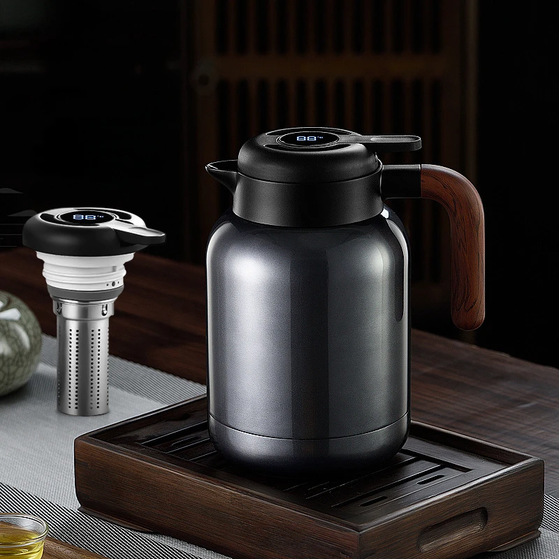 316 Stainless Steel Thermos Bottle Intelligent Temperature High Quality Display Water Jug with Tea Strainer Teapot Coffee Pot