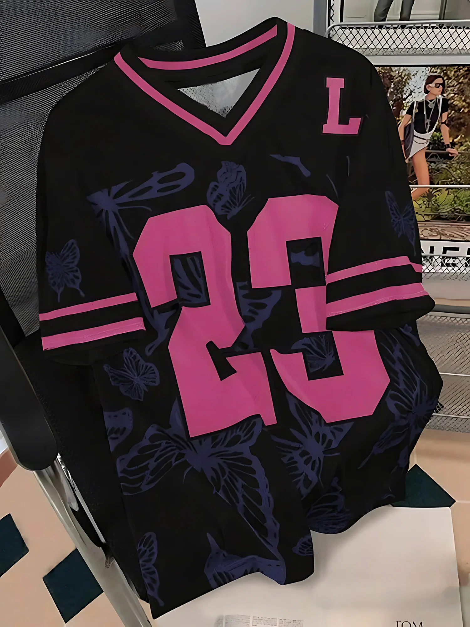 Latest Retro Sweet and Cool Asian Style Outfit, Niche Personality Chinese Aesthetic Jersey, Plus Size Loose T-shirt