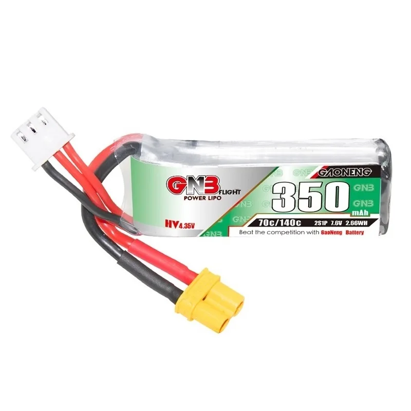 GAONENG GNB 7.6V 350mAh Lipo Battery 70C/140C For Emax Tinyhawk S Four Axis Indoor FPV Drones HV 2S 7.6V Battery With XT30