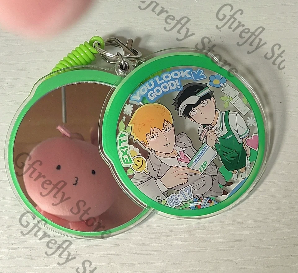 Mob Psycho 100 Kageyama Shigeo Reigen Arataka Dimple Rearview Mirror Touch-up Mirrors Decor Cosplay Acrylic Portable Pendant