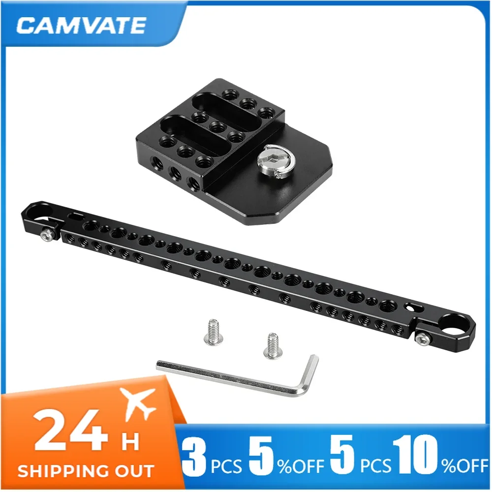 CAMVATE 15mm Cheese Bar Top/Bottom Mounting Plate With 1/4inch 3/8\