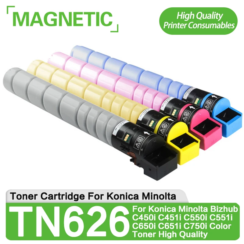 

TN626 Toner Cartridge For Konica Minolta Bizhub C450i C451i C550i C551i C650i C651i C750i Color Toner High Quality Compatible