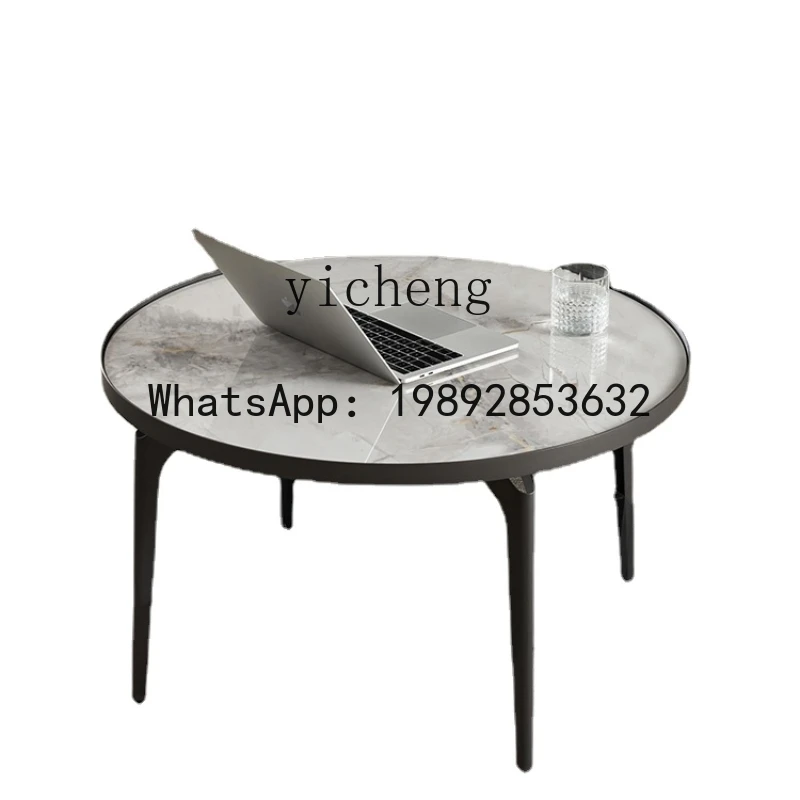 

LYY Modern Simple Coffee Table Ceramic Panel Coffee Table Side Metal Corner Table