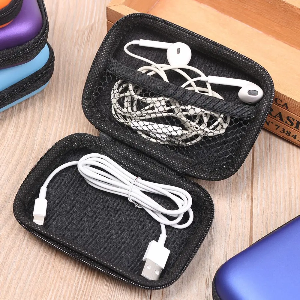 Mini BOLSA DE AURICULARES portátil EVA, monedero, estuche de Cable USB, caja de almacenamiento, BILLETERA, bolsa de transporte, accesorio para