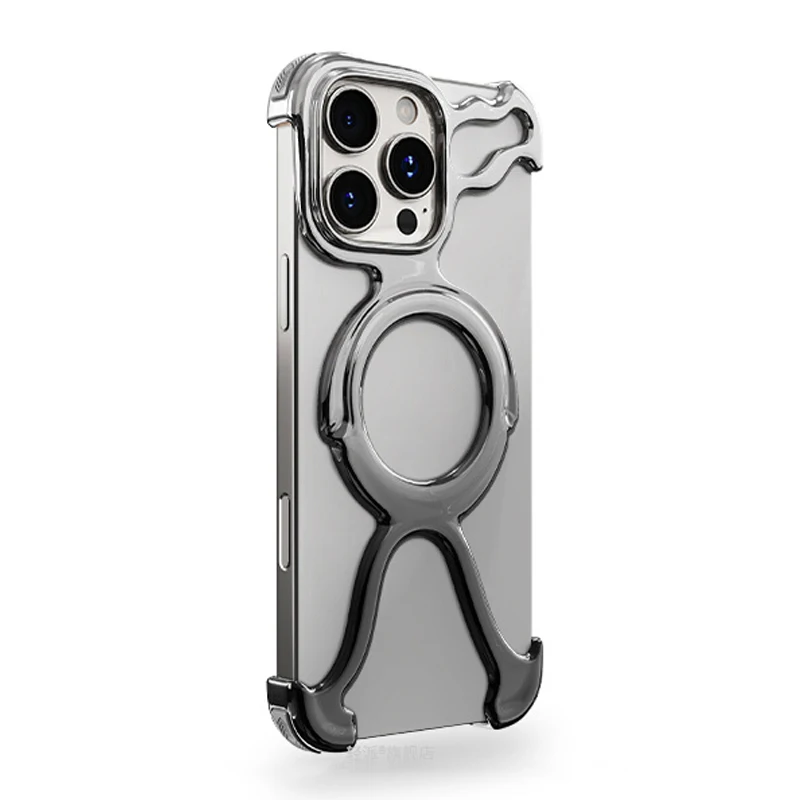 حافظة هاتف هندسية غير منتظمة لهاتف آيفون 16 15 14 13 Pro حافظة مجوفة مطلية بأربعة زوايا من السيليكون مقاومة للصدمات #2