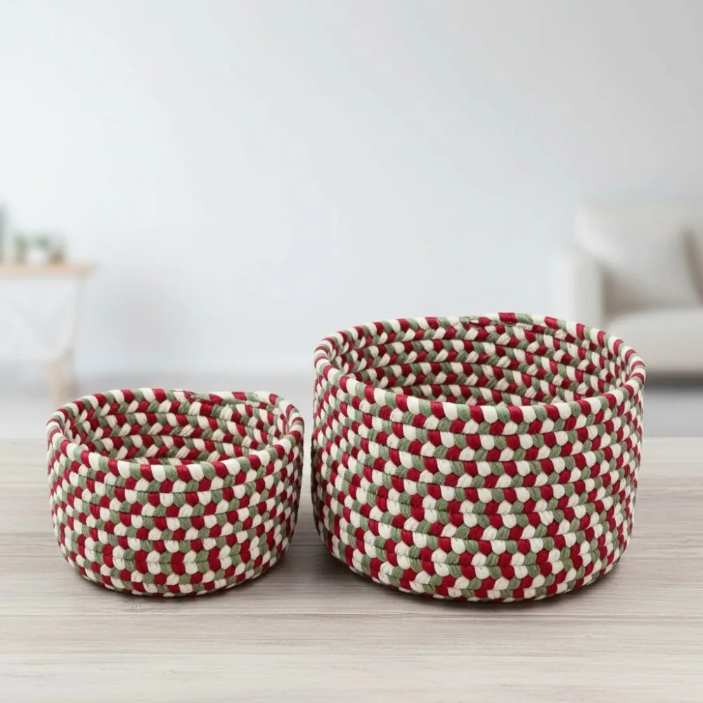 

Набор плетеных корзин ручной работы из 2-х декоративных корзин для хранения вещей для организации дома, декор фермерского дома в деревенском стиле