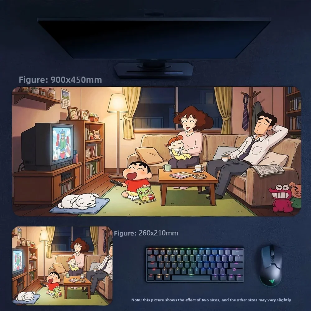 Office Multi-size Options Convenient Leather Mouse Pad Table Mat Animation Crayon Shin-chan Series Leather Non-slip Mouse Pad