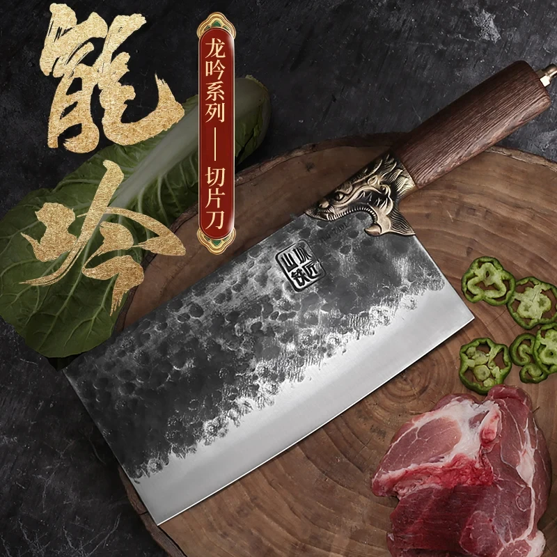 

Handmade Forged Kitchen Knives 7Cr17MoV Stainless Steel Chef Cleaver Chopper Knife Slicing Meat Cutting Vegetables Cooking Tools