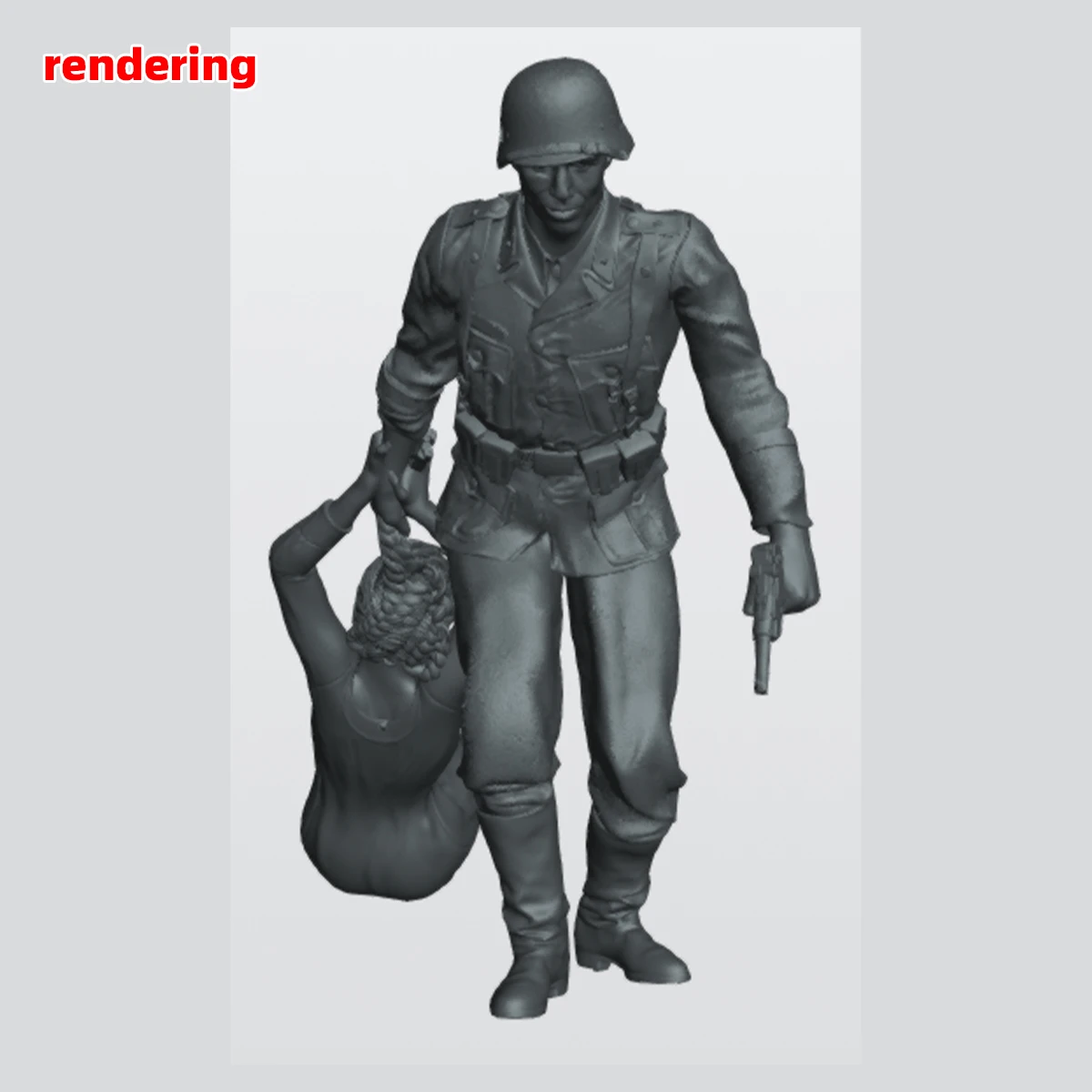 1/35 1/48 1/72 Maßstabsgetreuer Modellbausatz 3D-Harz-Miniatur-Soldaten und -Frauenfiguren Unbemalte deutsche Truppen und Zivilisten für Dioramen – Detail 1