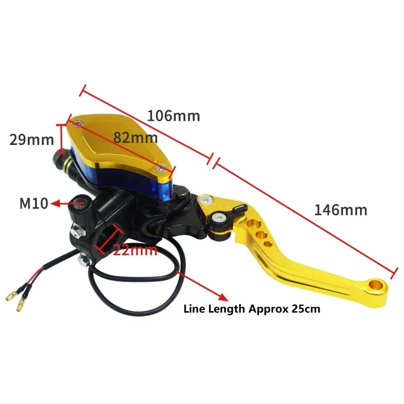Motorcycle Modification Accessories Aluminum Alloy CNC Brake Upper Pump With Clutch Assembly 22MM Hydraulic Disc Brake Pump