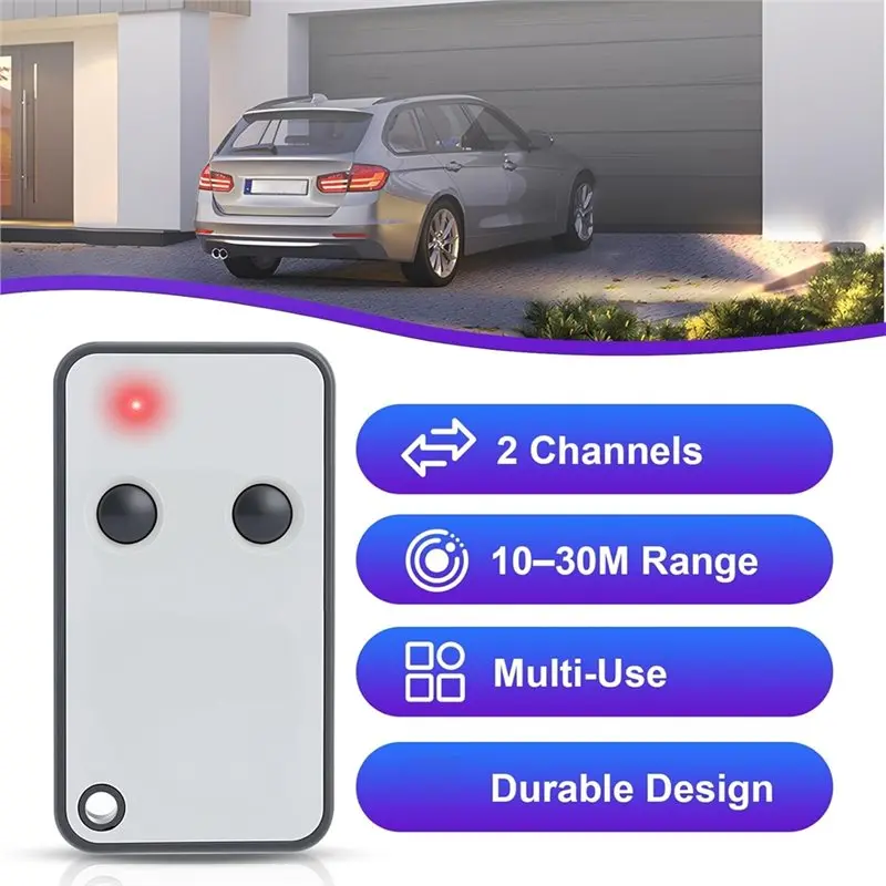 B27B For Roger E80 TX52R 2 Channels 433.92Mhz 3Pcs Remote Control Replacement Mhz For Gate And Garage Remote Control