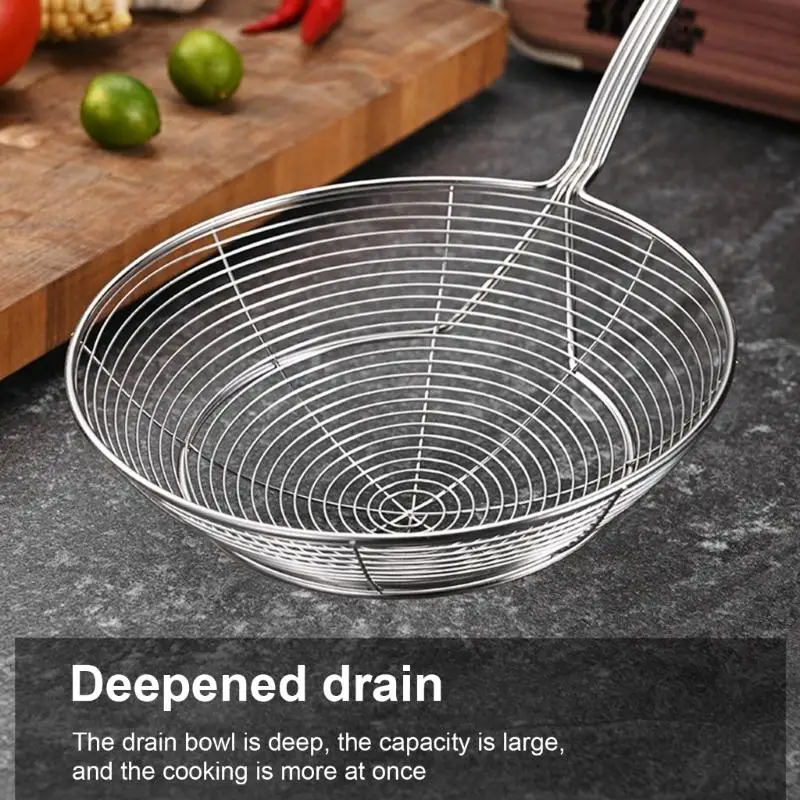 

Жаростойкая ложка-скиммер из нержавеющей стали 652F с ситечком для приготовления пищи с деревянной ручкой