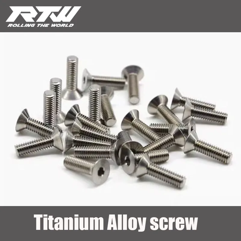 

M2.5 M2 Titanium Alloy screw flat head Hex Screws TC4 M2.5x6x8x10x12x14 1pcs M2x5x6x8x10x12