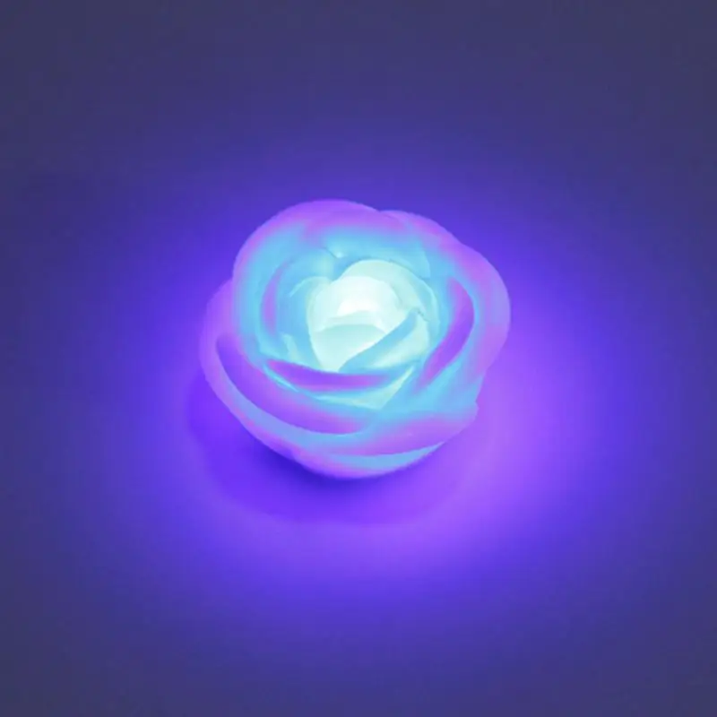 New Romantic Changing LED Floating Rose Flower Candle Night Light for Wedding Decoration Festival Lantern Event Party Home Decor