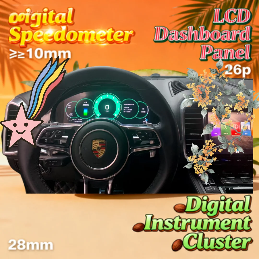 YANF Digital Instrument Virtual panel Cluster For Porsche Cayenne 2011-2017 Speedometer Dashboard 12.3“ HD screen anti-glare
