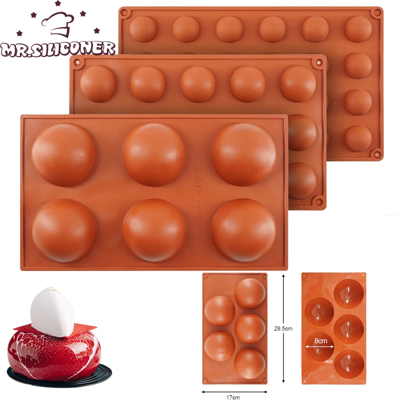 

3D Ball Round Half Sphere Silicone Mold for DIY Baking Pudding Mousse Chocolate Eco-Friendly Cake Mold Kitchen Accessories Tools