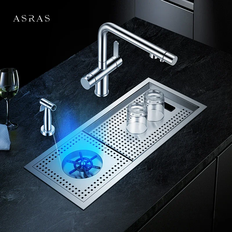 

ASRAS SUS 304, матовая чашка ручной работы из нержавеющей стали, мойка для бара, стойки, острова, кухонные мойки