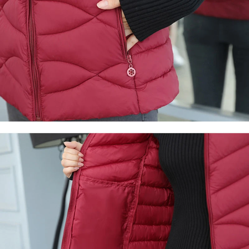 Women Sleeveless Jacket New Autumn Winter Fashion Casual Female Warm Womens Vest Outerwear Ladies Removable Hooded Waistcoat