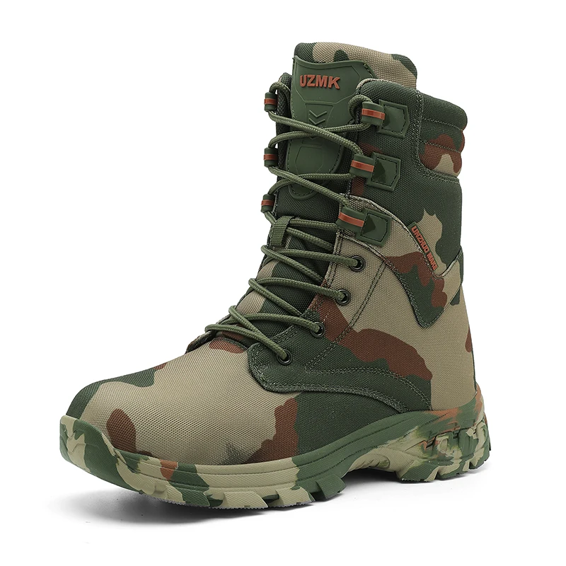 Botas tácticas de camuflaje para hombre, zapatos de seguridad para el trabajo impermeables para el desierto, zapatos de montañismo, botines, botas para exteriores para hombre