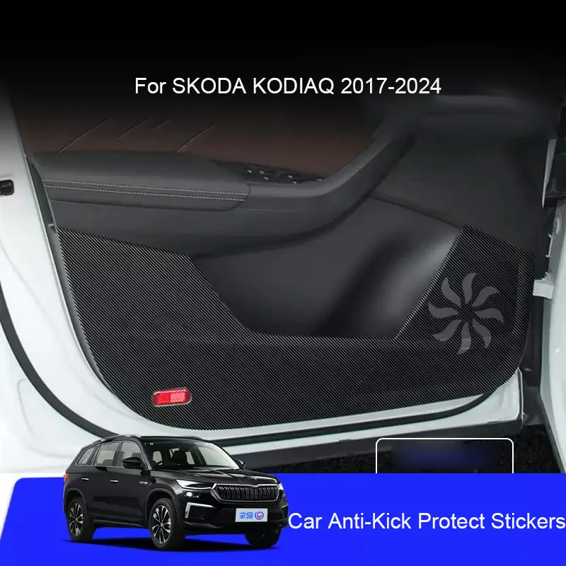 Car B-Pillar Door Anti-Kick Protect Pad For SKODA KODIAQ 2017-2024 Auto Trunk Anti-Dirty Scratch Resistant Exterior Accessory