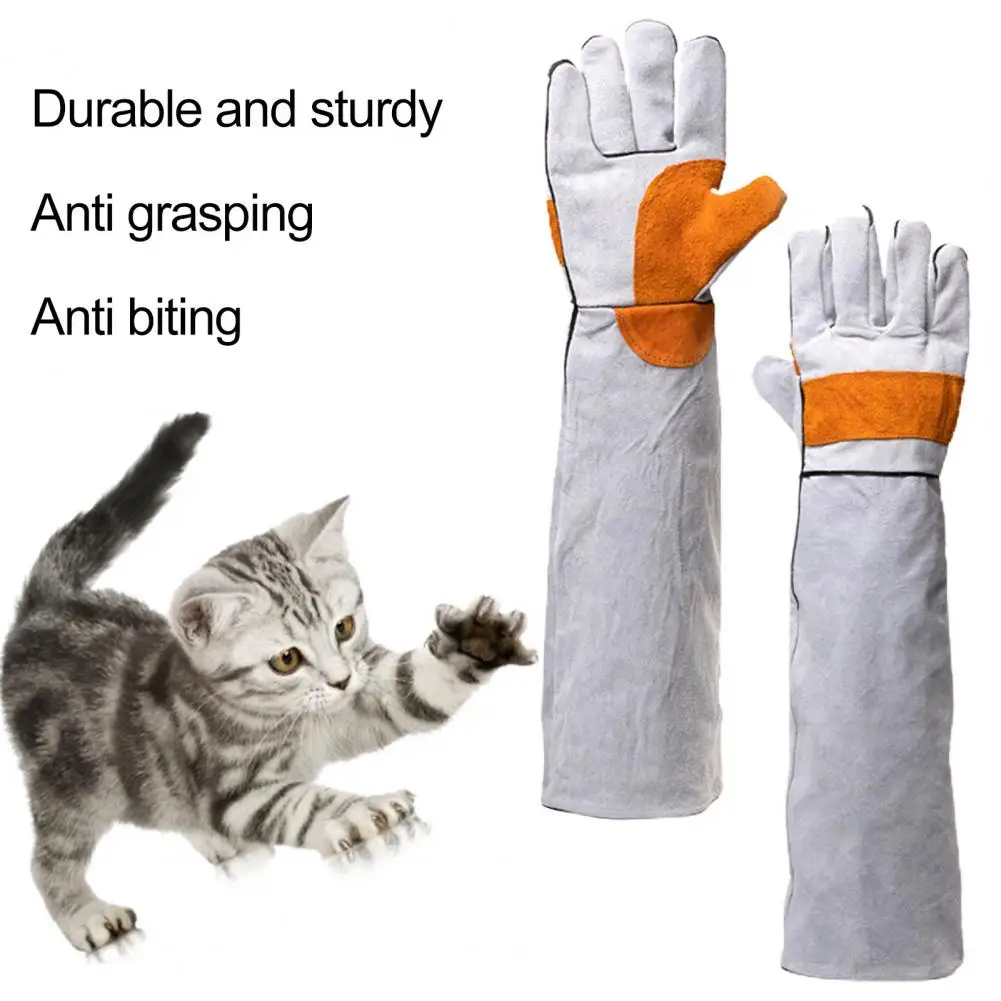 Anti-bite Gloves for Cats Squirrel Protection Gloves Bite-resistant Handling Gloves Thickened Long Arm for Cats for Grooming
