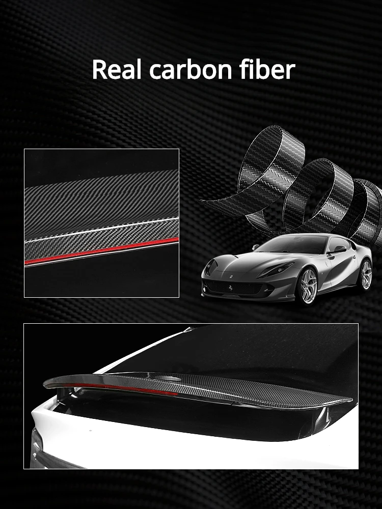 For Tesla Model X 2023 Rear Roof Lip Spoiler Real Carbon Fiber Car Tail Wing Car Exterior Modification Accessories