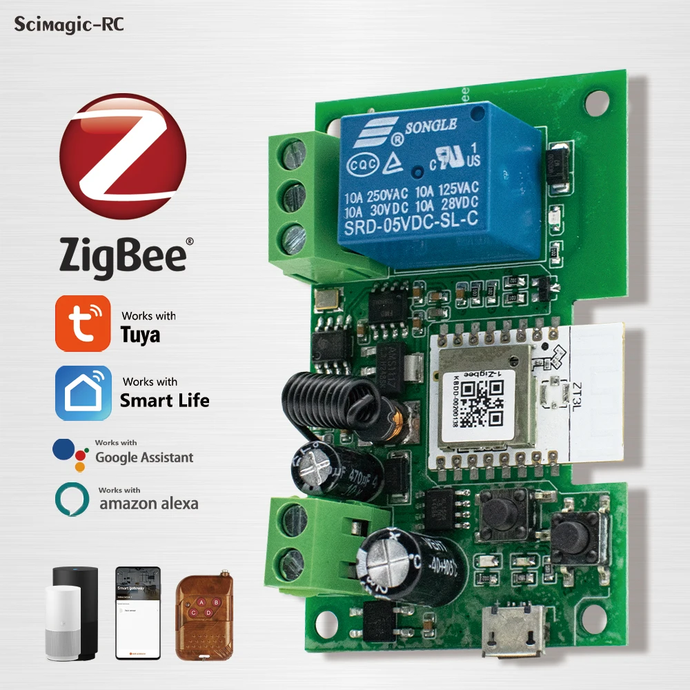 Tuya Smart Wifi Switch 1CH Relay Zigbee Switch Receive Module AC/DC7-32V AC85-250V With Smart Life APP Alexa Google Home