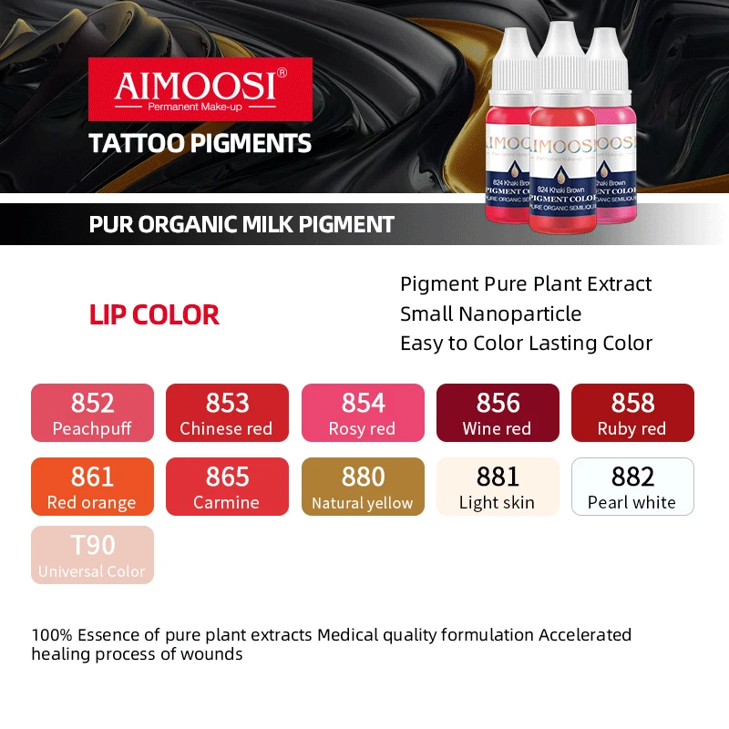 Microblading Lip Pigment Permanent Makeup 15ML/Bottle Tattoo Ink Tattoo Full Size Only For Lips Pigments Semi PMU Pigments Art