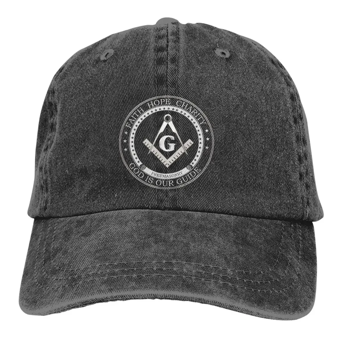 Design Baseball Caps Peaked Cap Freemason Gold Square Compass Sun Shade Hats for Men