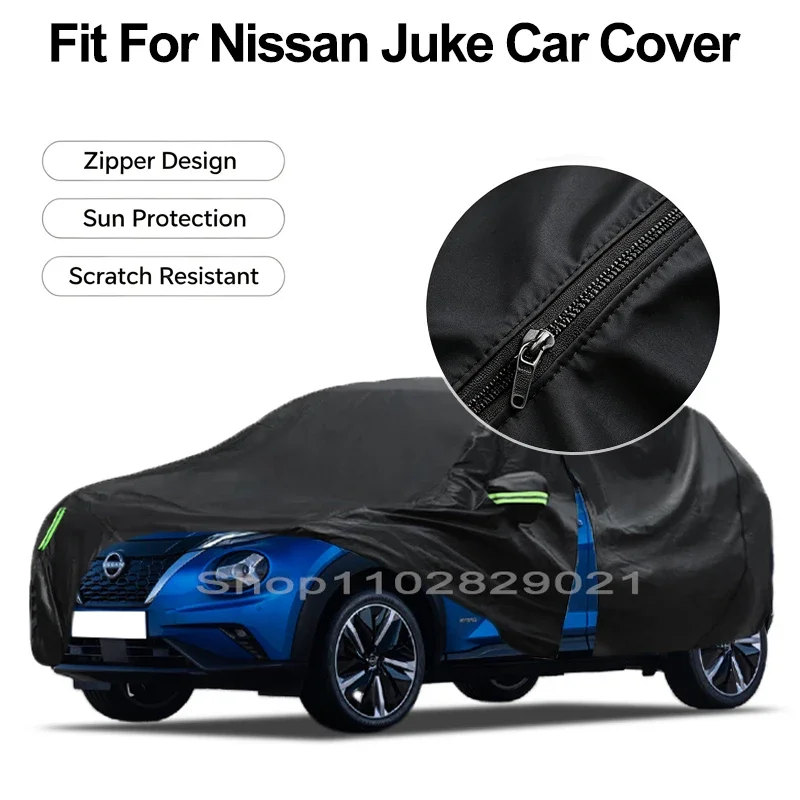 Zipper Door Waterproof Car Cover For Nissan Juke Windproof Dustproof UV Protection All Weather Auto Protector