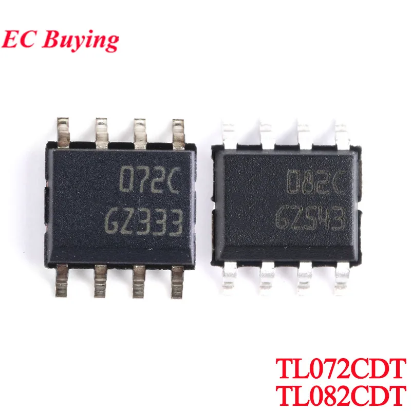 رقاقة مضخم إشارة مزدوجة ، SMD IC ، رقاقة مزدوجة ، TL082CDT ، 082C ، 072C ، tl2cdt ، TL072 ، TL082 ، 36V ، 4MHz ، 16V ، 10 V ، 5