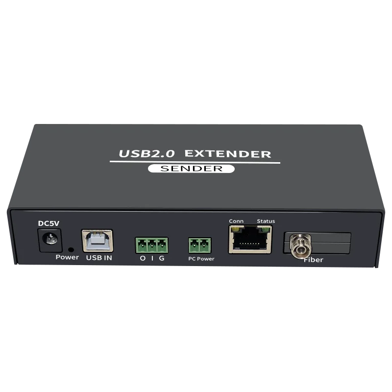 20KM 4 Port USB2.0 FC Fiber Optic Cable Extender with RJ45 Cat6 Cable 100m Video Transmitter Receiver 2in1 for Webcam Printer