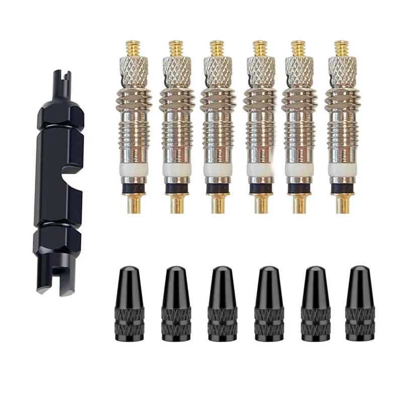 6/12pcs Bicycle Removable Presta Valve Core Bike Replacement Brass Tubeless Core Remover Tool for Tubeless for Road MTB Bike, image 8