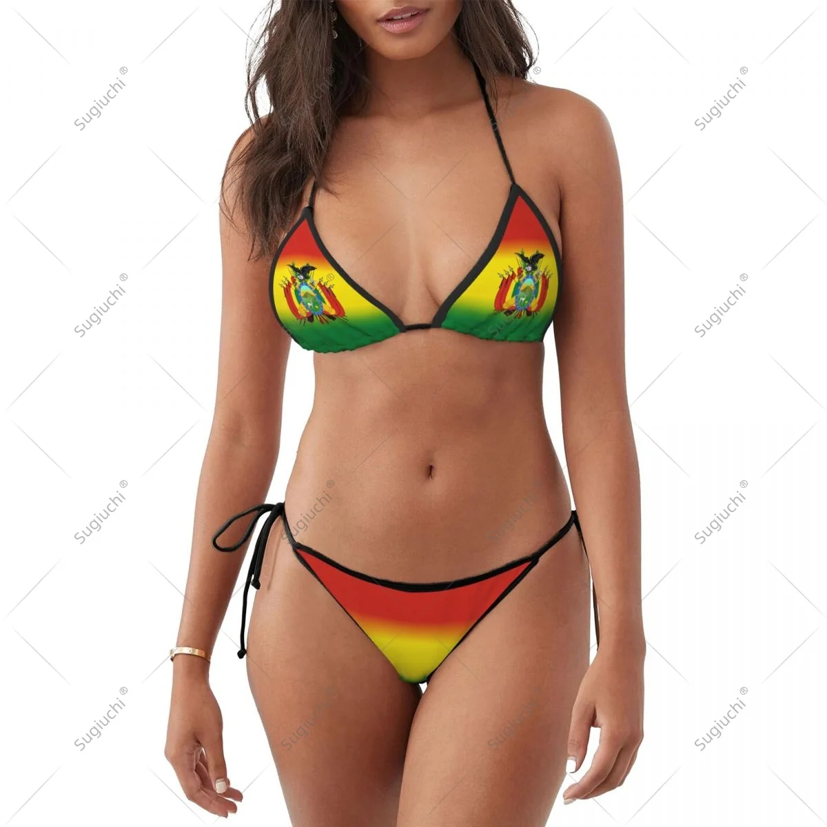 

Women Girls Bikini Bolivia Flag Swimsuit Sets Three Point Beachwear Swimming Bathing Beach Party Suits Sexy Mujer